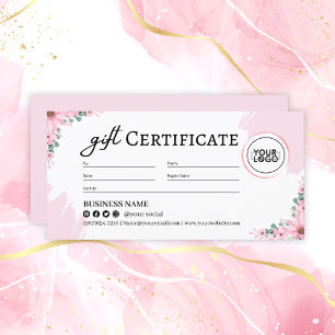 Certificat cadeau de fête des mères florales rose
