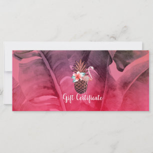 Certificat Cadeau de l'Ananas Pailleté Rose Tropic