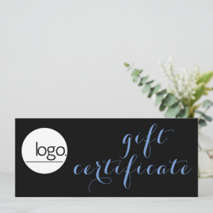 CERTIFICAT CADEAU DE LOGO D'AFFAIRES BLEU TENDANCE