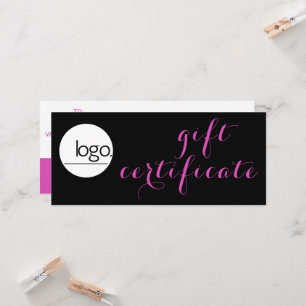 CERTIFICAT CADEAU DE LOGO D'AFFAIRES ROSE NOIRE TE