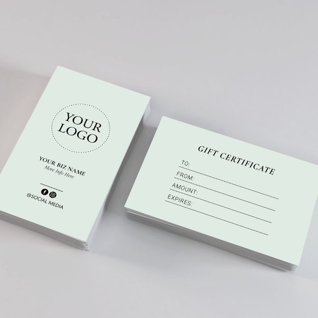 Certificat Cadeau de Logo d'Entreprise de Menthe M (Créateur téléchargé)