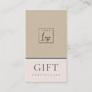 Certificat cadeau de logo en céramique éclaboussée