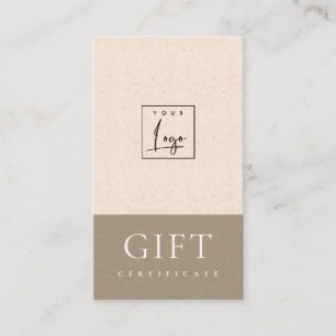 Certificat cadeau de logo en céramique éclaboussée