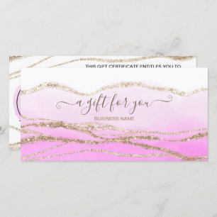 Certificat cadeau de logo or couleur d'aquarelle v