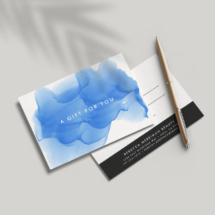 Certificat cadeau de lot d'aquarelle bleu Cobalt