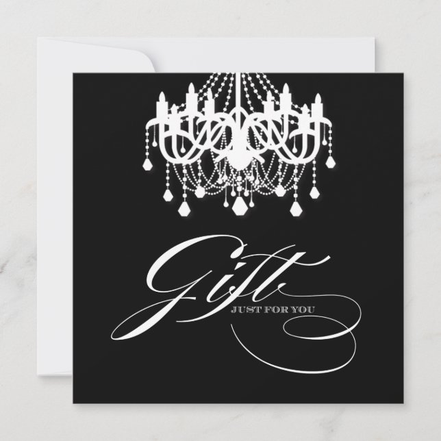 Certificat cadeau de lustre noir et blanc classiqu (Devant)