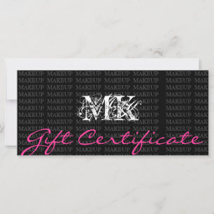 Certificat cadeau de maquillage artiste rose