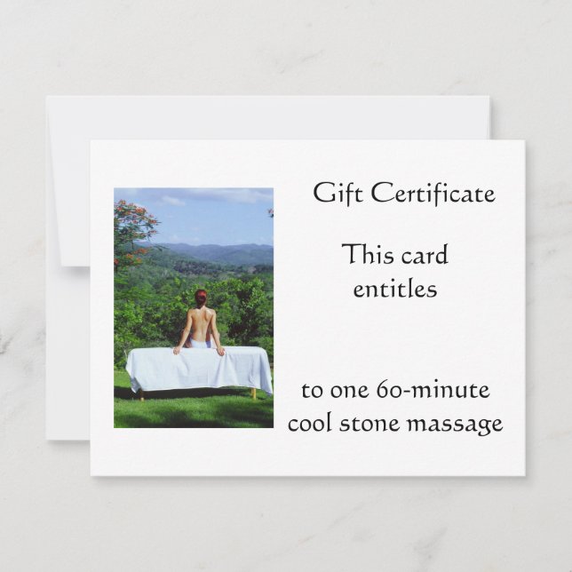Certificat cadeau de massage extérieur (Devant)