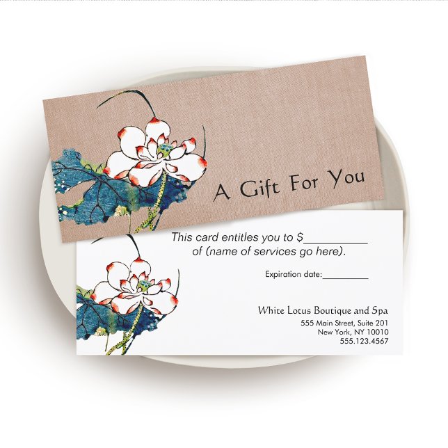 Certificat cadeau de massothérapeute Lotus blanc (Créateur téléchargé)