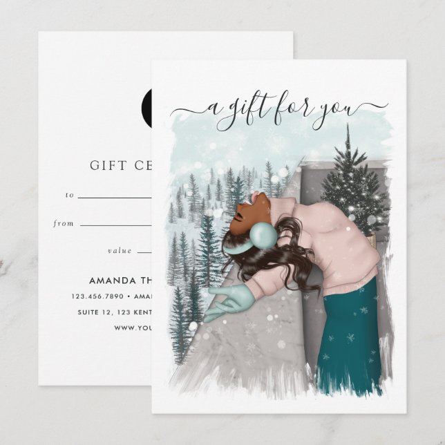 Certificat cadeau de Noël afro-américain (Devant / Derrière)