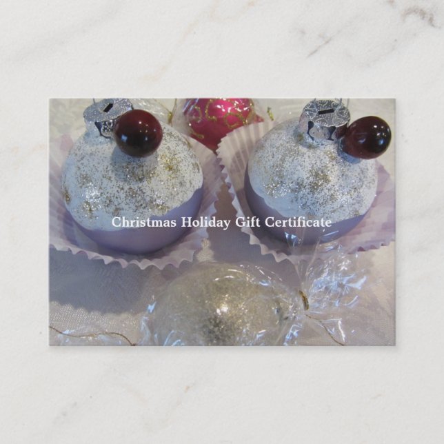 Certificat cadeau de Noël blanc fantaisie (Devant)