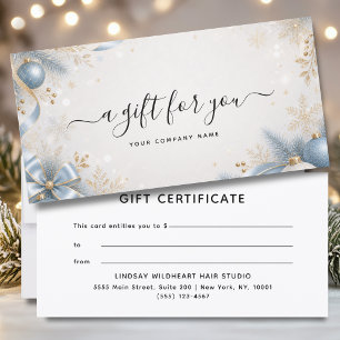Certificat cadeau de Noël élégant pour entreprise