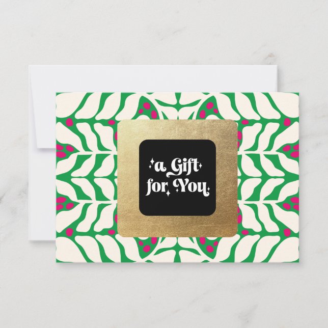 Certificat cadeau de Noël Holly Berries (Devant)