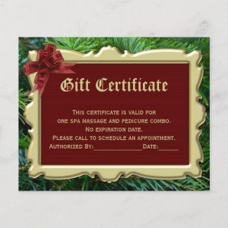 Certificat cadeau de Noël Impression 2 côtés