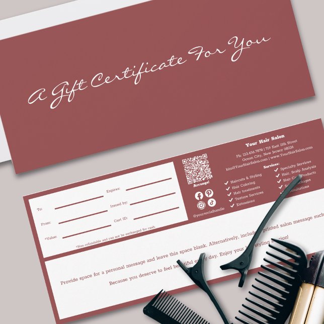 Certificat cadeau de note personnelle QR Code Serv (Minimalist QR Code Services Personal Note Gift Certificate, Social Connection)