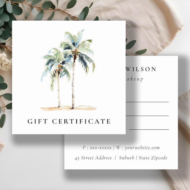 Certificat cadeau de palmiers côtiers tropicaux (Créateur téléchargé)