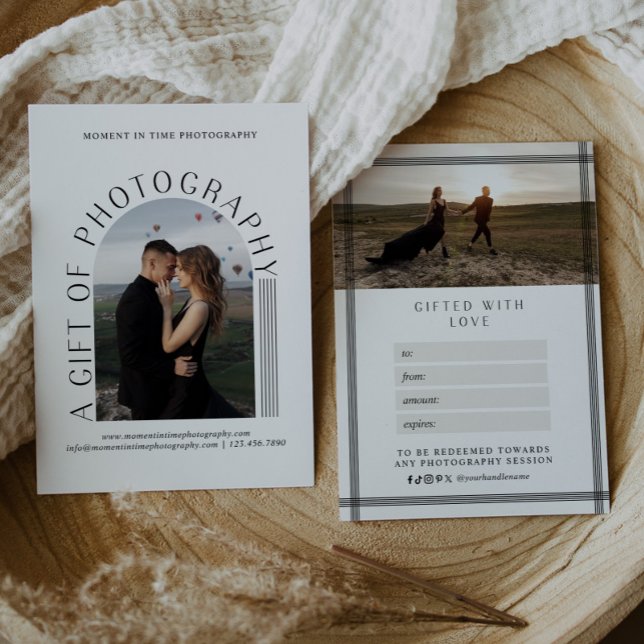 Certificat Cadeau de Photographie à Lignes Moderne (Créateur téléchargé)