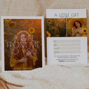 Certificat cadeau de photographie de script minima