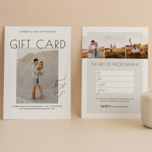 Certificat cadeau de photographie de script minima