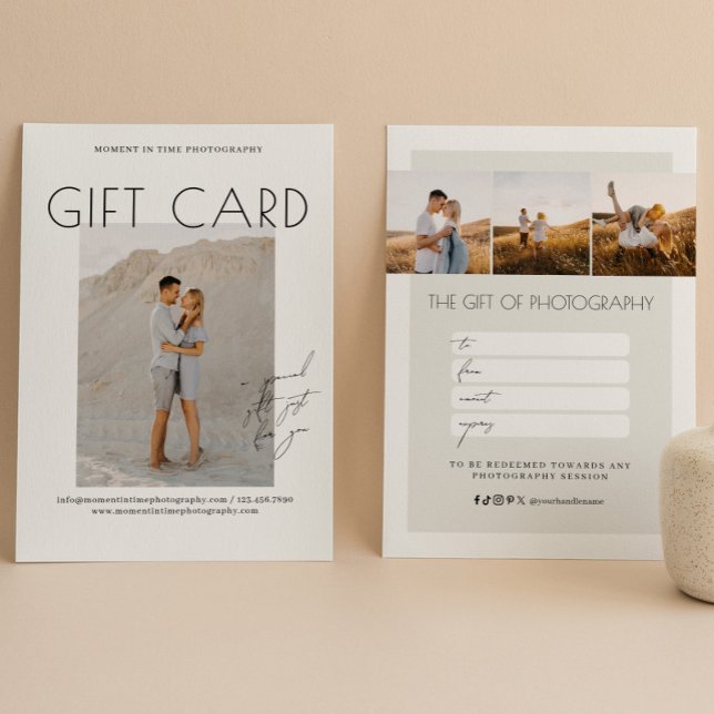 Certificat cadeau de photographie de script minima (Créateur téléchargé)