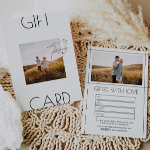 Certificat cadeau de photographie de script minima