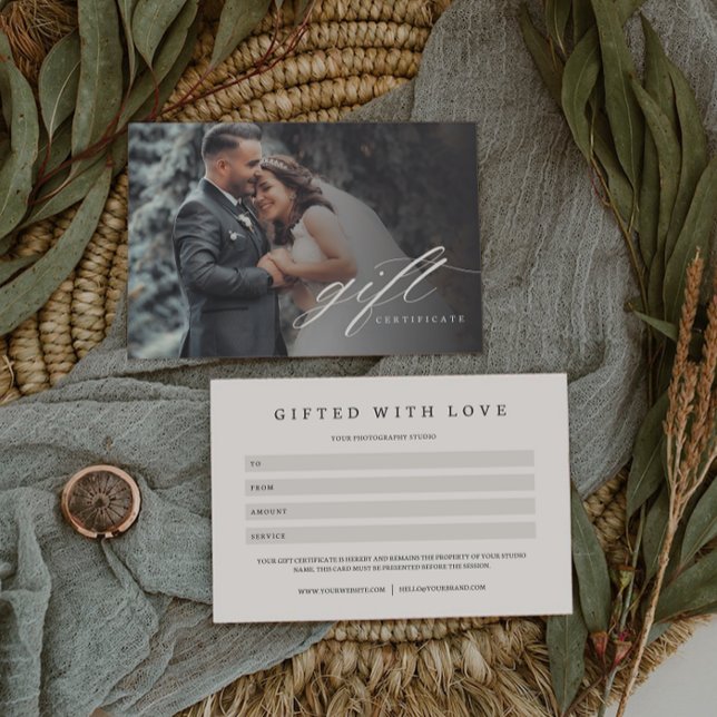 Certificat-cadeau de photographie élégant (Créateur téléchargé)