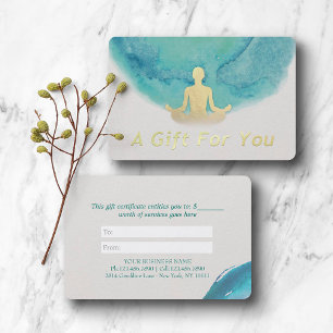 Certificat Cadeau de Professeur de YOGA à l'Aquare