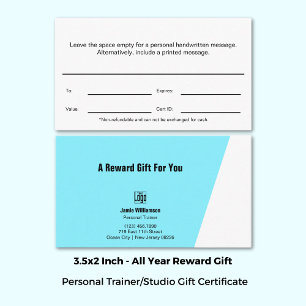 Certificat cadeau de récompense de formateur haute