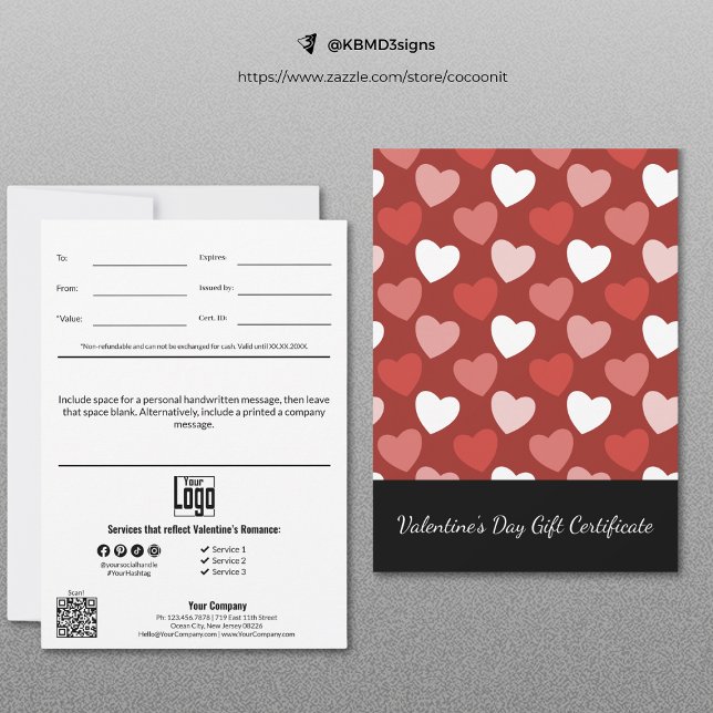 Certificat cadeau de Saint Valentin pour petites e (Créateur téléchargé)