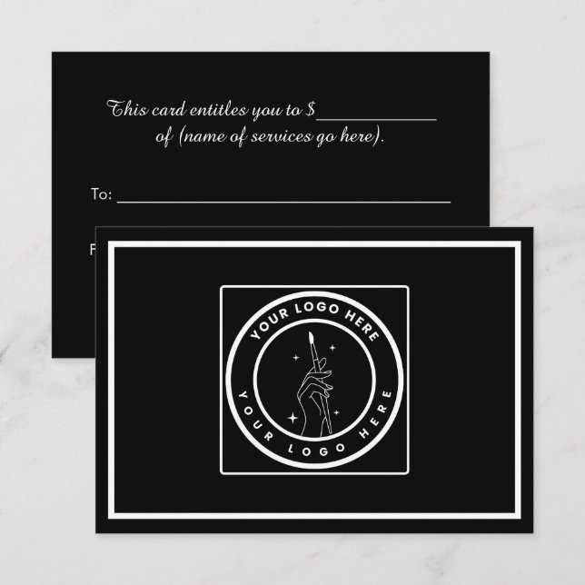 Certificat-cadeau de salon (Devant / Derrière)