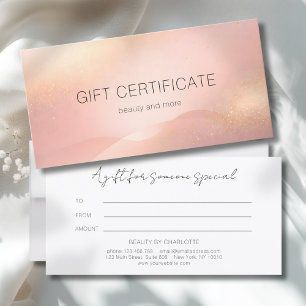 Certificat Cadeau de Salon avec Dégradé de Teinte