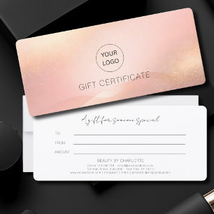 Certificat Cadeau de Salon Blush Gold Glow Logo