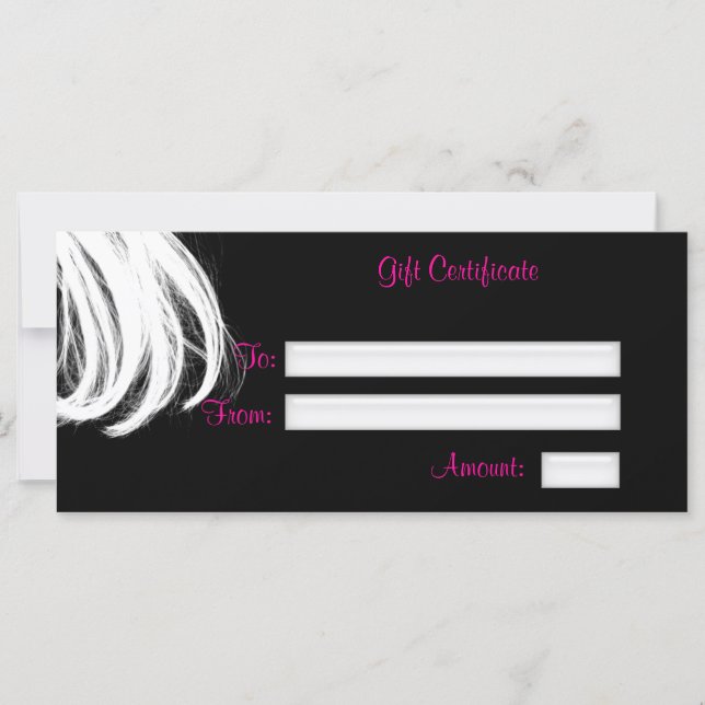 Certificat cadeau de salon, carte en rack (Devant)