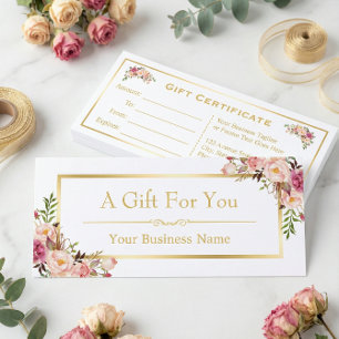 Certificat Cadeau de Salon de Beauté Chic Floral G