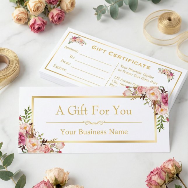 Certificat Cadeau de Salon de Beauté Chic Floral G (Créateur téléchargé)