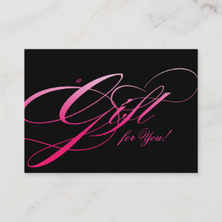 Certificat cadeau de salon de cheveux rose noir