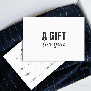 Certificat Cadeau de Simplicité et d'Élégance Noir