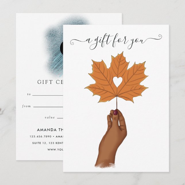 Certificat Cadeau de Thanksgiving (Devant / Derrière)