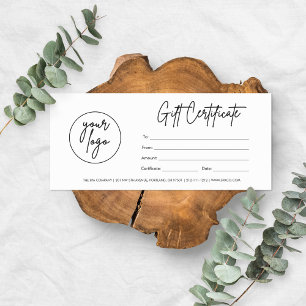 Certificat-cadeau d'entreprise avec logo de style 