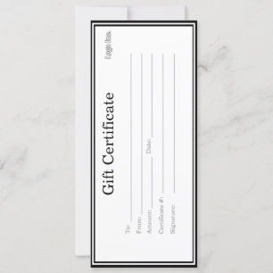 Certificat cadeau d'entreprise avec logo personnal