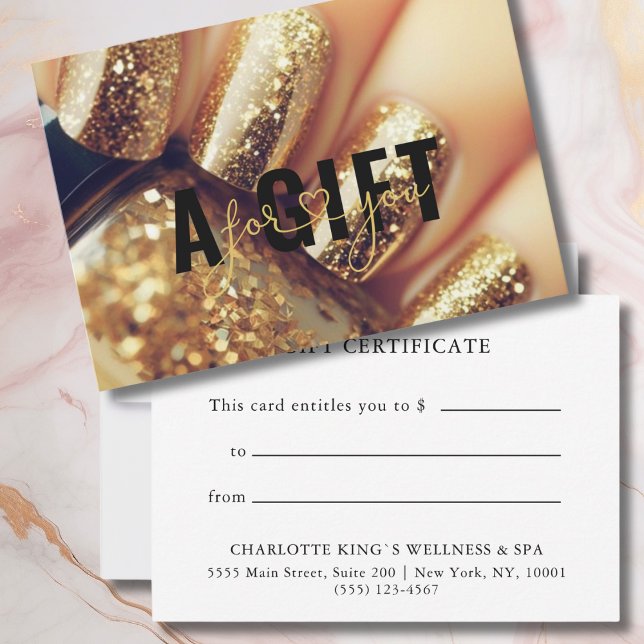 CERTIFICAT CADEAU D'ENTREPRISE | Clous de Parties  (BUSINESS GIFT CERTIFICATE | Glitter Nails)