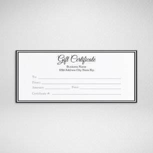 Certificat-cadeau d'entreprise - Fournitures de va