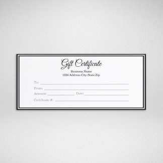 Certificat-cadeau d'entreprise - Fournitures de va