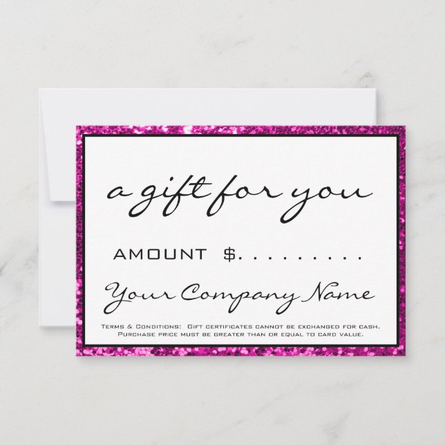 Certificat cadeau d'entreprise Logo blanc rose vio (Devant)
