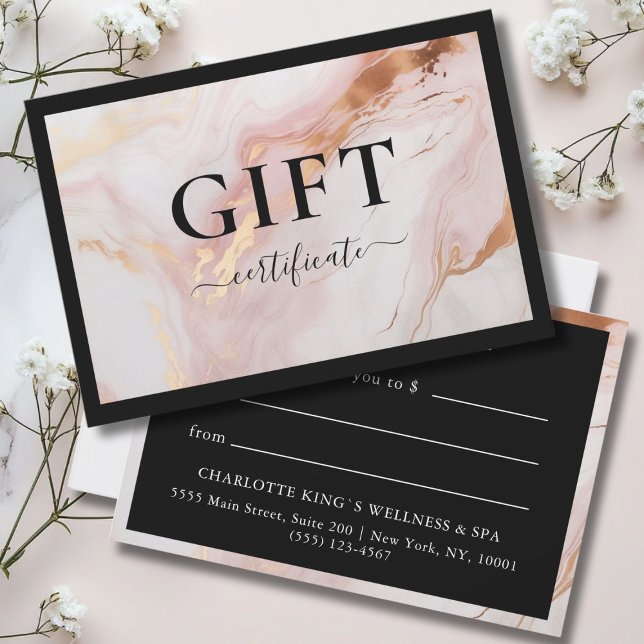 CERTIFICAT CADEAU D'ENTREPRISE | MARBLE OR BLUSH (BUSINESS GIFT CERTIFICATE | MARBLE GOLD BLUSH)