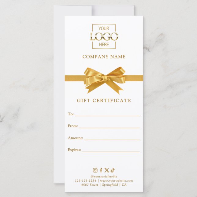 Certificat Cadeau d'Entreprise Moderne et Élégant  (Devant)