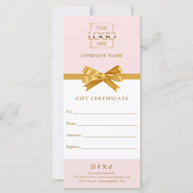 Certificat Cadeau d'Entreprise Moderne et Élégant  (Devant)