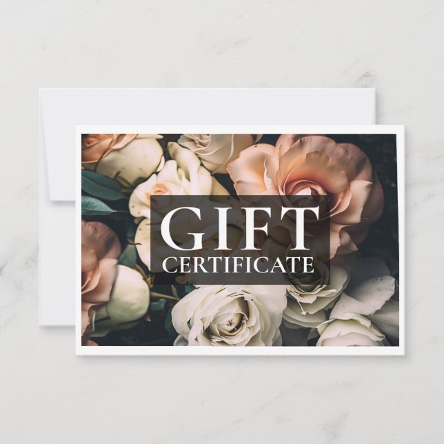 CERTIFICAT CADEAU D'ENTREPRISE | Moderne | Floral  (Devant)