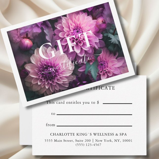 CERTIFICAT CADEAU D'ENTREPRISE | Moderne | Floral  (BUSINESS GIFT CERTIFICATE | Modern | Floral | personalized with your name and more.)
