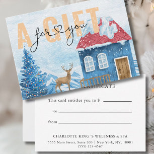 CERTIFICAT CADEAU D'ENTREPRISE   Motif de neige de